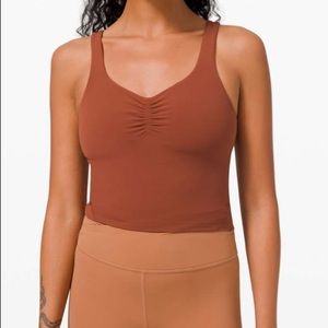 lululemon athletica Rust Brown Cropped Tank Top